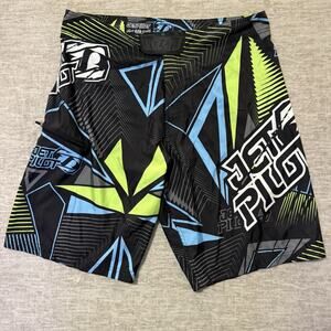Jet Pilot Boardshorts Swim Surf Trunks Graphic All Over Print 80s Style SZ 38